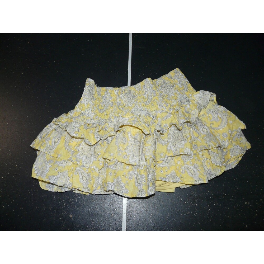 H&M Divided Skirt / Skort / Shorts Women's Small Yellow White Floral Stretch